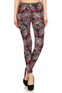 Floral Print High Waist Basic Solid Leggings With 1 Elastic Waistband king-general-store-5710.myshopify.com
