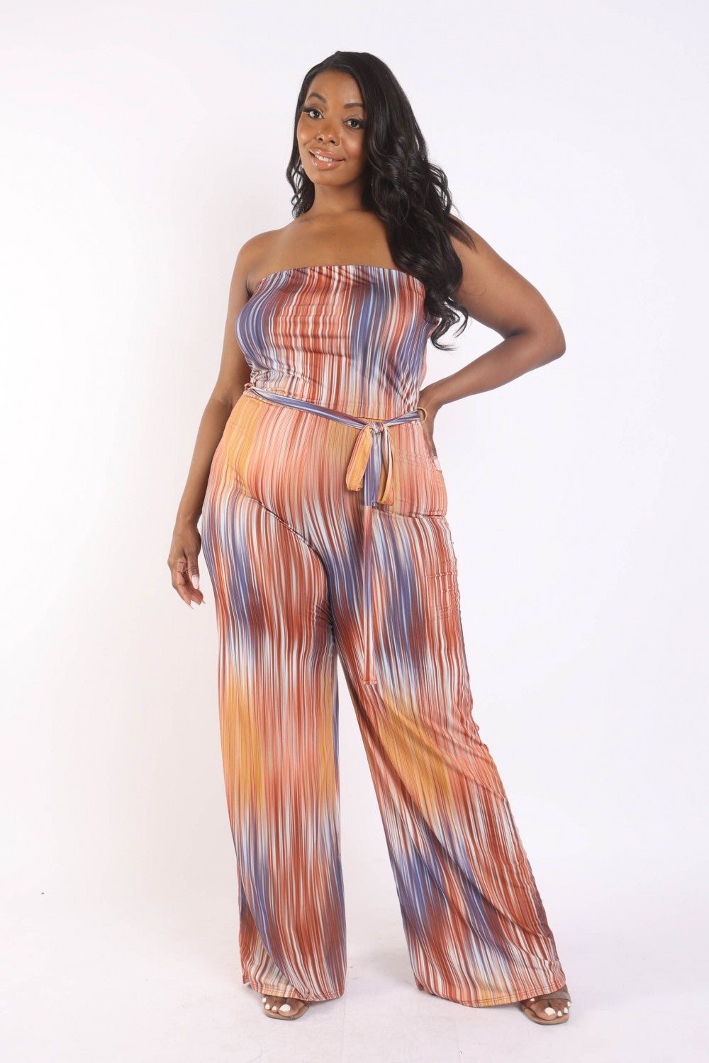 Printed Tube Jumpsuit With Self Belt king-general-store-5710.myshopify.com