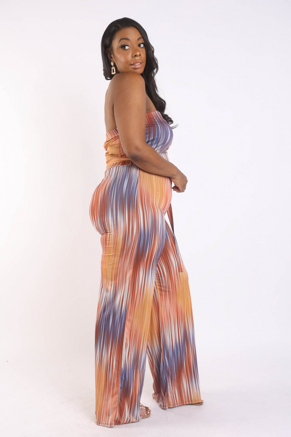 Printed Tube Jumpsuit With Self Belt king-general-store-5710.myshopify.com