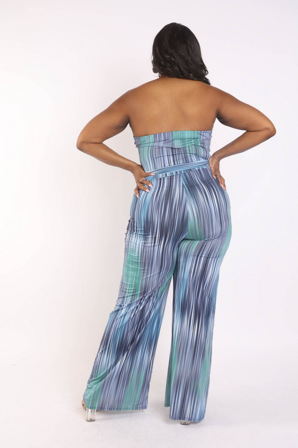 Printed Tube Jumpsuit With Self Belt king-general-store-5710.myshopify.com