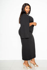 Black Cape Sleeve Dress With Knot Detail king-general-store-5710.myshopify.com