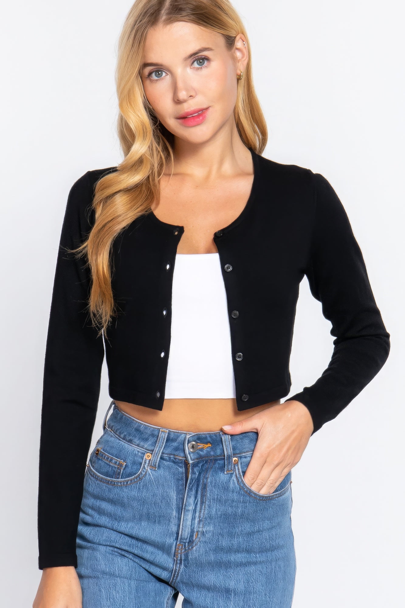 Long Sleeve Round Neck Viscose Sweater