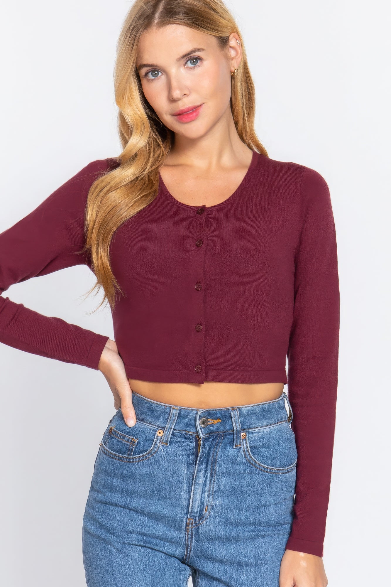 Long Sleeve Round Neck Viscose Sweater