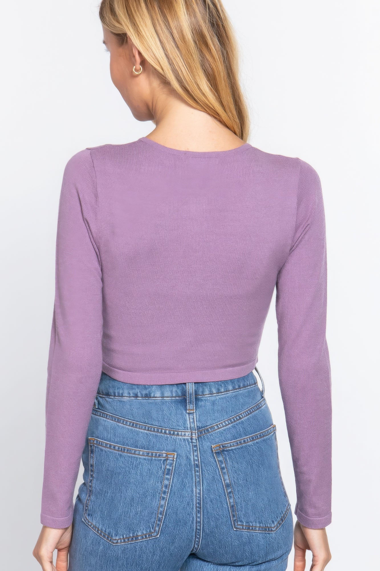 Long Sleeve Round Neck Viscose Sweater