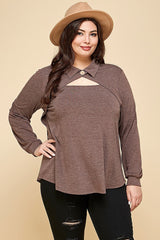 Plus Size Solid Long Sleeve Fashion Top king-general-store-5710.myshopify.com