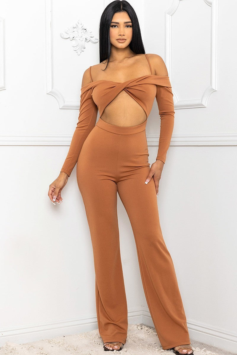 Open Shoulder Cutout Detail Jumpsuit king-general-store-5710.myshopify.com