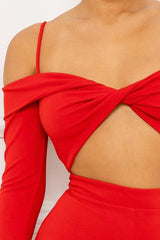 Open Shoulder Cutout Detail Jumpsuit king-general-store-5710.myshopify.com