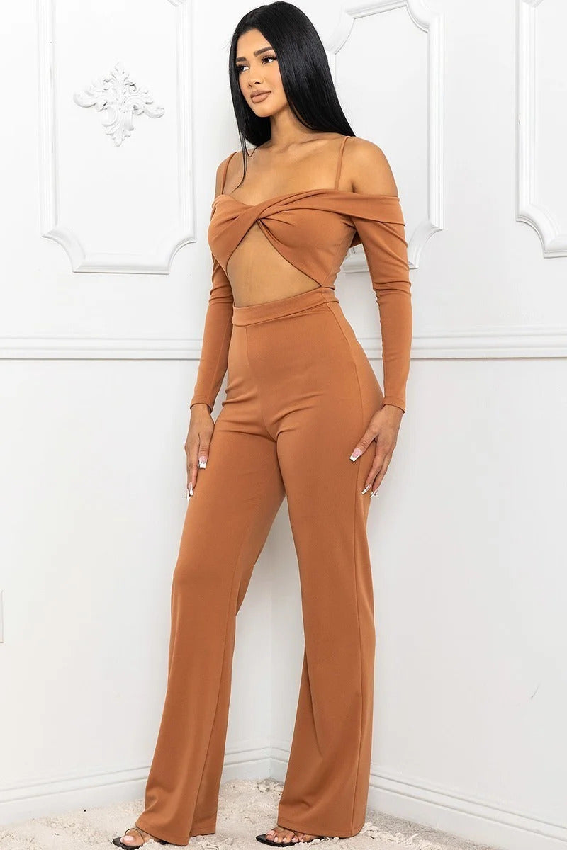 Open Shoulder Cutout Detail Jumpsuit king-general-store-5710.myshopify.com