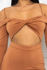 Open Shoulder Cutout Detail Jumpsuit king-general-store-5710.myshopify.com