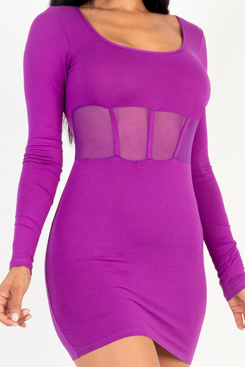 Square neck mesh corset mini dress king-general-store-5710.myshopify.com