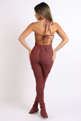 Brick Cargo Pocket Halter Jumpsuits king-general-store-5710.myshopify.com