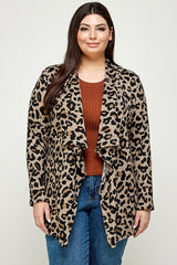 Plus Size Animal Leopard Printed Knit Cardigan in Brown king-general-store-5710.myshopify.com