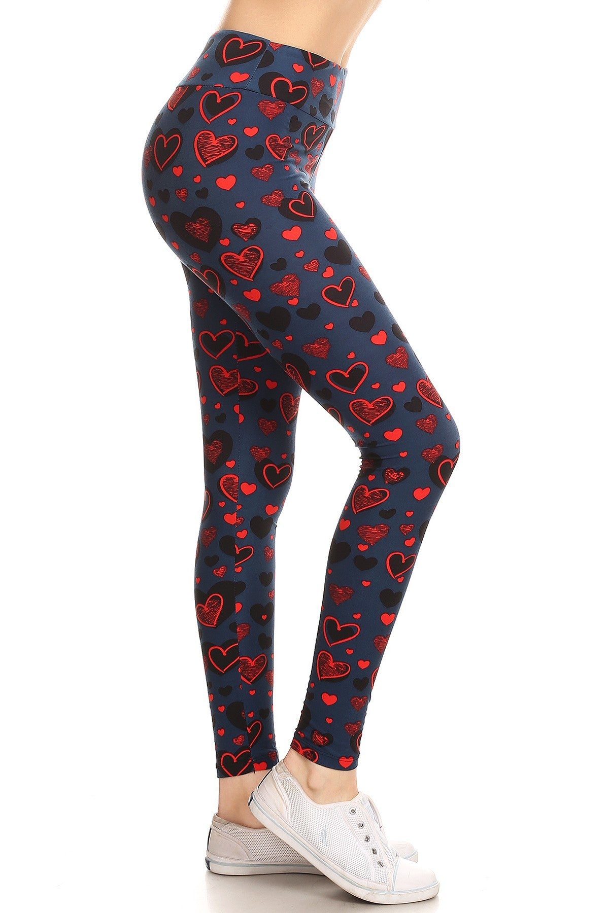 Yoga Style Banded Lined Heart Print Full Length Leggings king-general-store-5710.myshopify.com