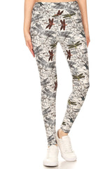 Yoga Style Banded Lined Dragonfly Print Full Length Leggings king-general-store-5710.myshopify.com