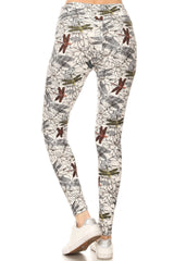 Yoga Style Banded Lined Dragonfly Print Full Length Leggings king-general-store-5710.myshopify.com