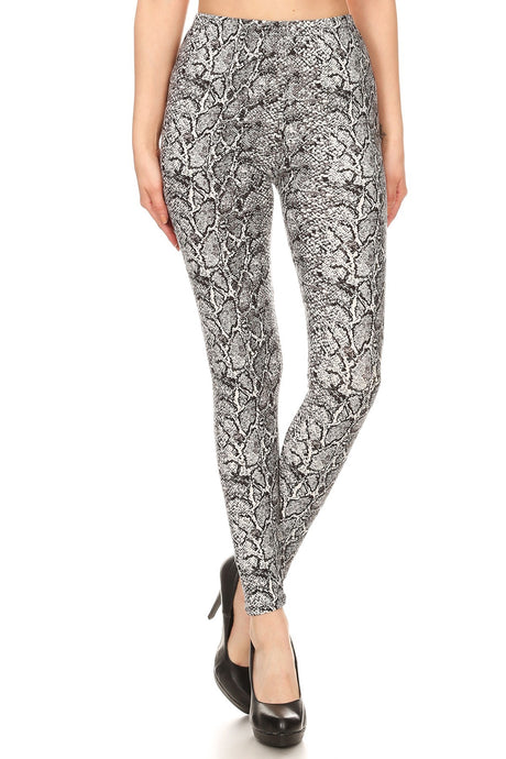 Snakeskin Print Full Length High Waisted Leggings king-general-store-5710.myshopify.com