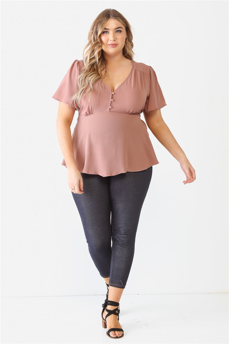 Plus Tie Detail Flare Top king-general-store-5710.myshopify.com