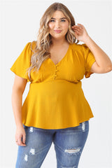 Plus Tie Detail Flare Top king-general-store-5710.myshopify.com