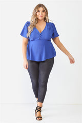 Plus Tie Detail Flare Top king-general-store-5710.myshopify.com