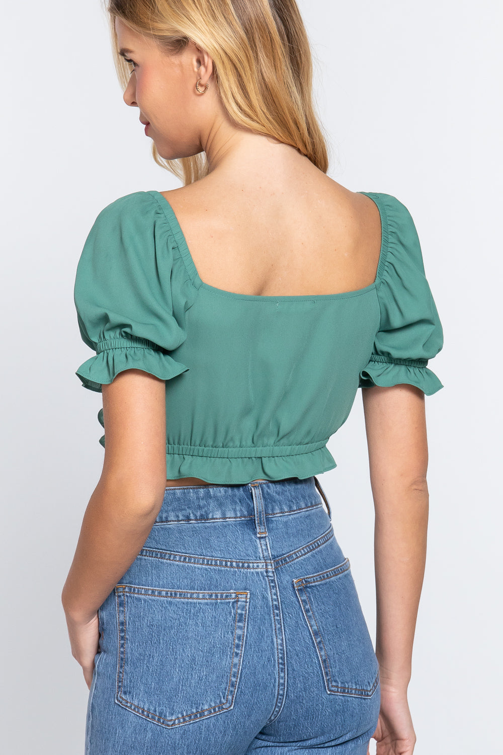 Short Slv Print Crop Woven Top king-general-store-5710.myshopify.com