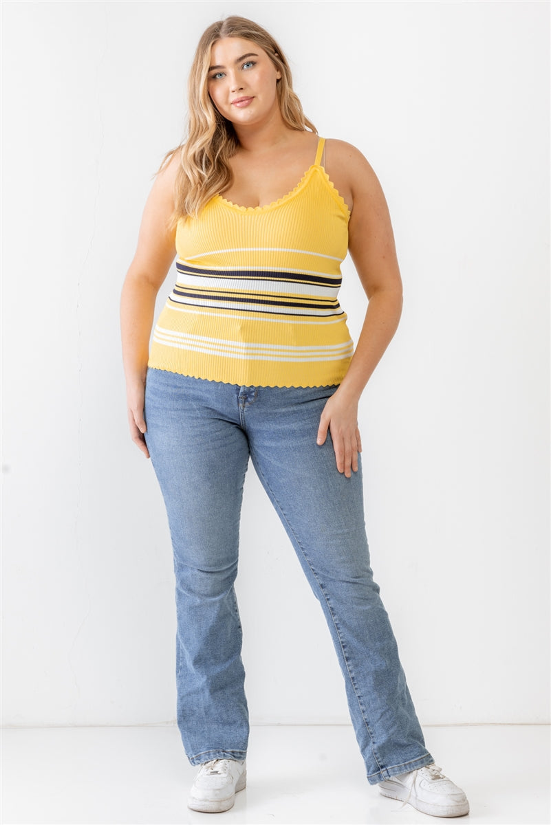 Plus Ribbed Ruffle Tank Top king-general-store-5710.myshopify.com