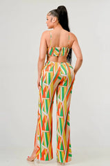 Geo Print Satin Bra Top and Palazzo Jumpsuit king-general-store-5710.myshopify.com