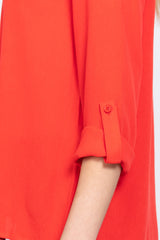 Tomato 3/4 Roll Up Sleeve Pleated Blouse king-general-store-5710.myshopify.com