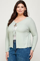 Solid Ribbed Pointelle Cardigan king-general-store-5710.myshopify.com