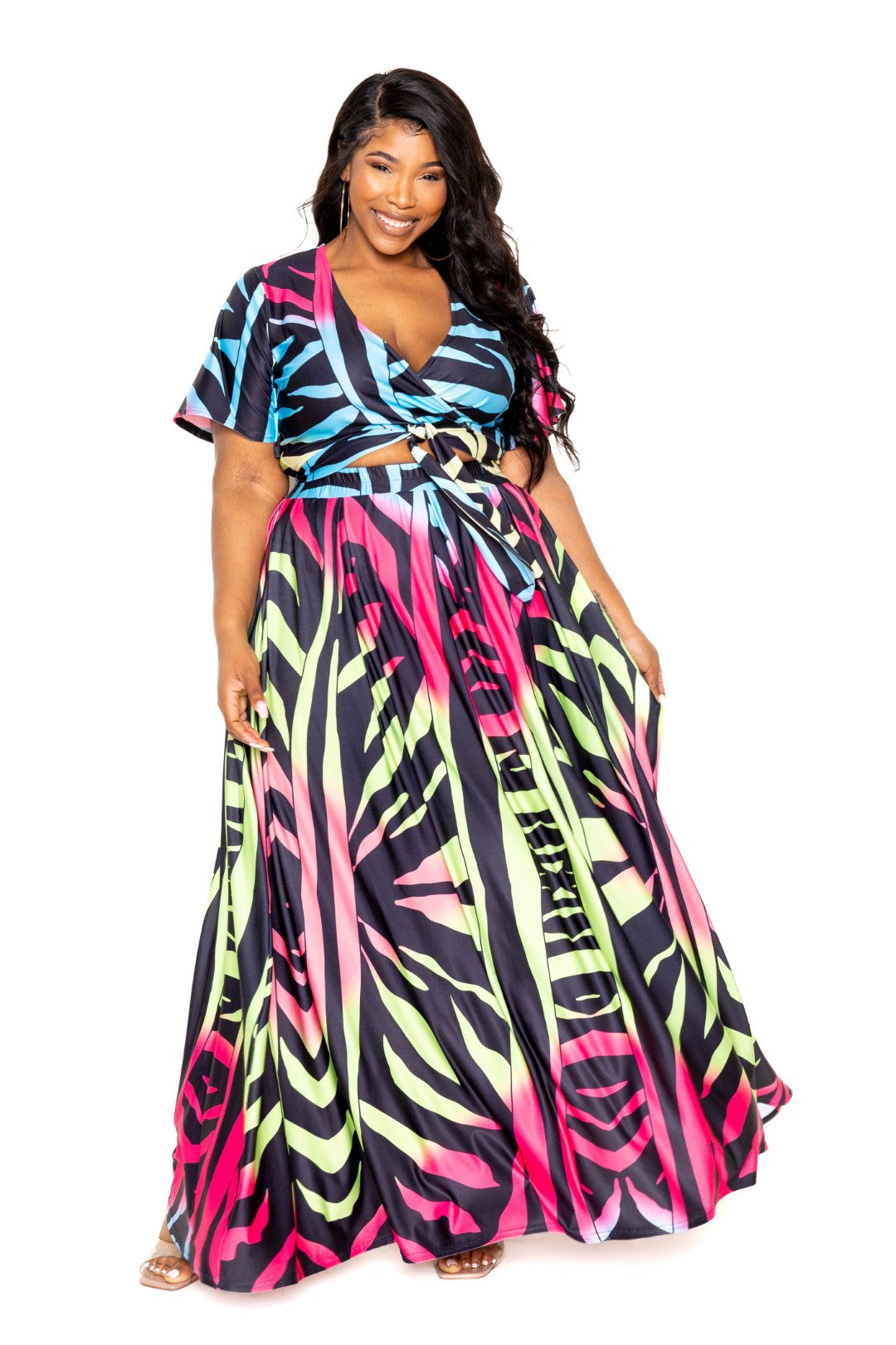 Ombre Animal Maxi Skirt & Top Set king-general-store-5710.myshopify.com