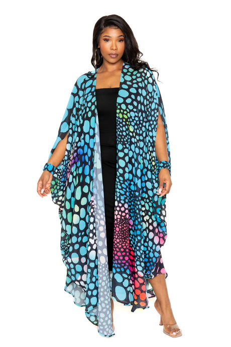 Blue Multi Dot Robe With Wrist Band king-general-store-5710.myshopify.com