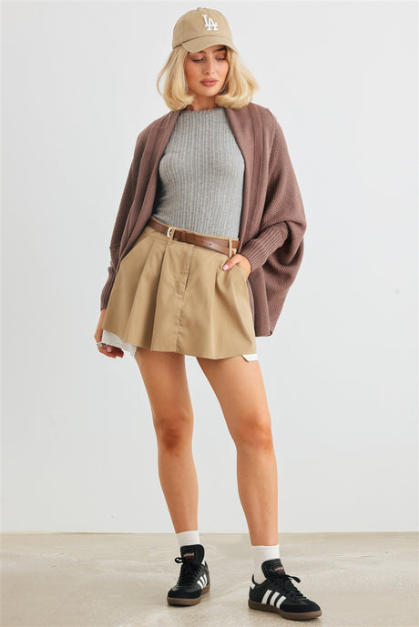 Batwing Sleeve Open Front Cardigan in Cocoa king-general-store-5710.myshopify.com