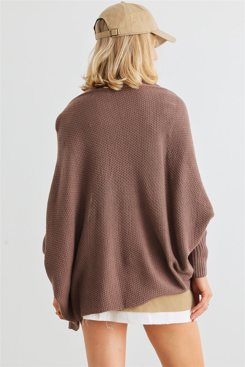 Batwing Sleeve Open Front Cardigan in Cocoa king-general-store-5710.myshopify.com