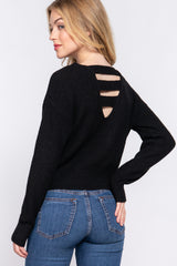 Black Dolman Sleeve Strappy Open Back Sweater king-general-store-5710.myshopify.com