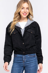 Long Slv Hoodie Corduroy Jacket king-general-store-5710.myshopify.com