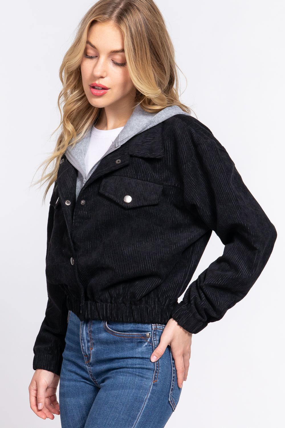 Long Slv Hoodie Corduroy Jacket king-general-store-5710.myshopify.com