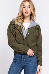 Long Slv Hoodie Corduroy Jacket king-general-store-5710.myshopify.com