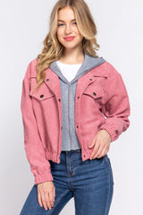 Long Slv Hoodie Corduroy Jacket king-general-store-5710.myshopify.com