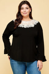 Plus Size Solid Long Sleeve Top king-general-store-5710.myshopify.com