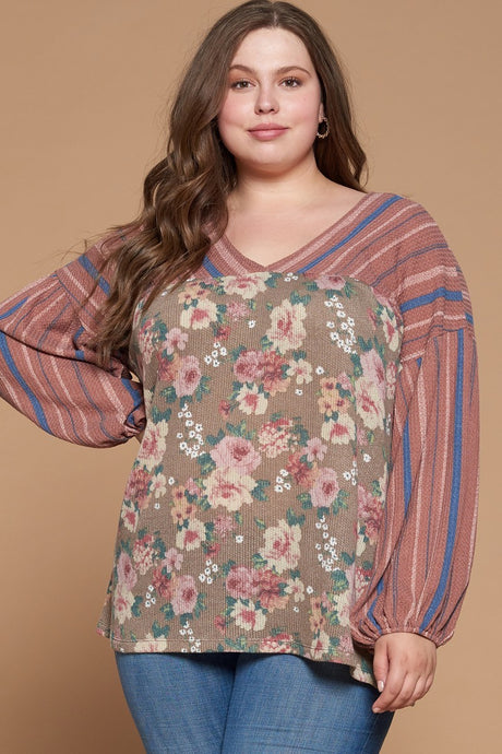 Floral Printed Knit Top king-general-store-5710.myshopify.com