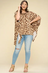 Animal Printed Rayon Span Poncho king-general-store-5710.myshopify.com