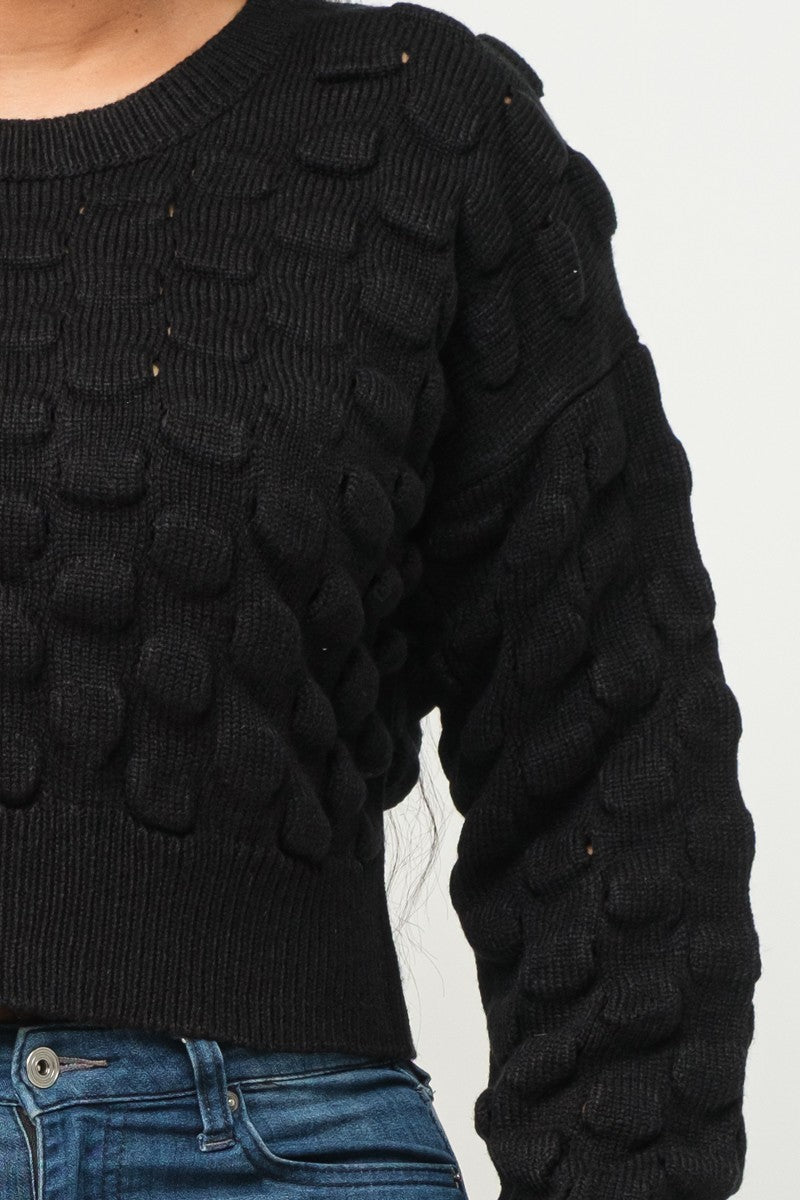 Black Checker Sweater Top king-general-store-5710.myshopify.com