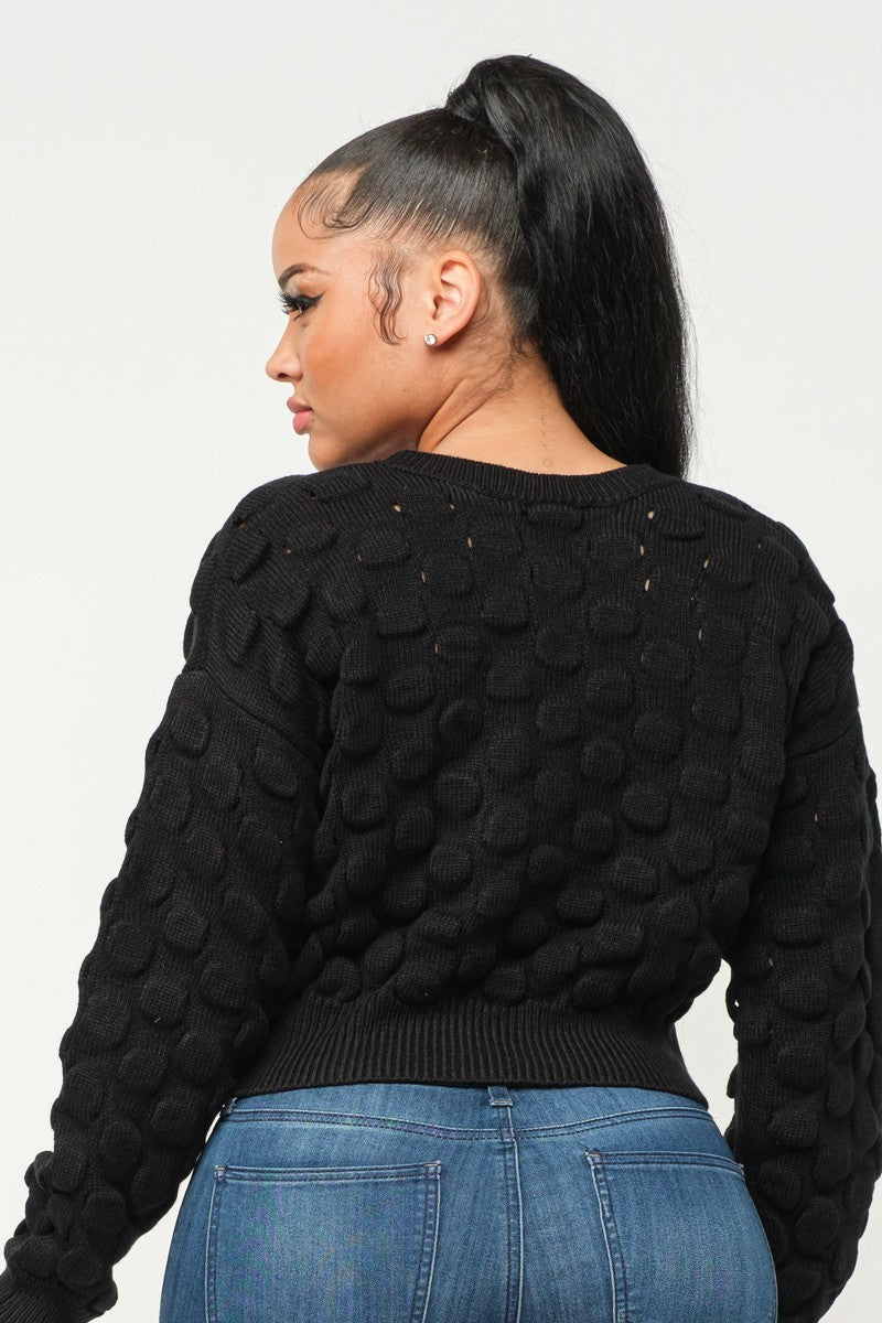 Black Checker Sweater Top king-general-store-5710.myshopify.com