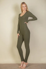 Ribbed Scoop Neck Long Sleeve Jumpsuit king-general-store-5710.myshopify.com