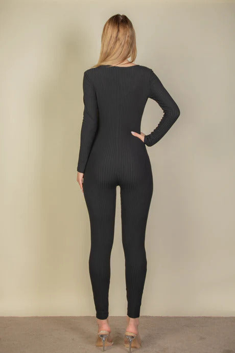 Ribbed Scoop Neck Long Sleeve Jumpsuit king-general-store-5710.myshopify.com