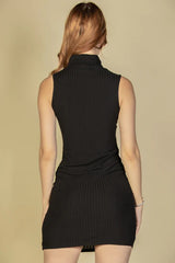 Ribbed Turtle Neck Sleeveless Bodycon Mini Dress king-general-store-5710.myshopify.com