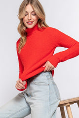 Orange Turtleneck Sweater Top king-general-store-5710.myshopify.com