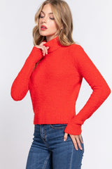 Orange Turtleneck Sweater Top king-general-store-5710.myshopify.com