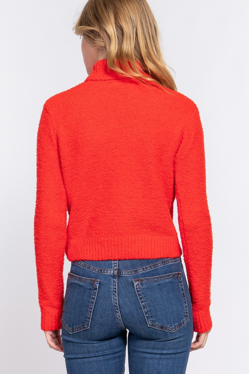 Orange Turtleneck Sweater Top king-general-store-5710.myshopify.com