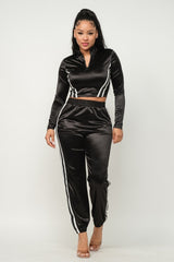 Front Zip Up Stripes Detail Jacket And Pants Set king-general-store-5710.myshopify.com