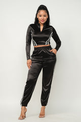 Front Zip Up Stripes Detail Jacket And Pants Set king-general-store-5710.myshopify.com